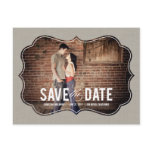 Refined Elegance Save The Date Postcard - Khaki