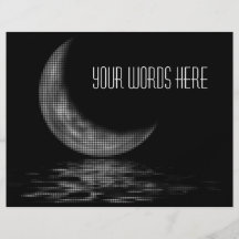 Reflection Crescent Moon Black & White Flyers