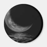 Reflection Crescent Moon Black & White Fridge Magnet