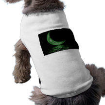 Reflection Crescent Moon On Lake Green Pet T-shirt
