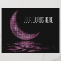 Reflection Crescent Moon On Lake Pink Full Colour Flyer