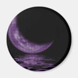Reflection Crescent Moon On Lake Purple Magnets