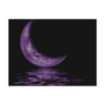 Reflection Crescent Moon On Lake Purple postcards