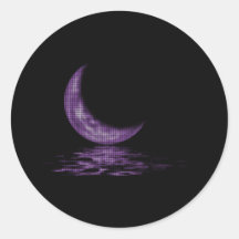 Reflection Crescent Moon On Lake Purple Stickers