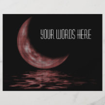 Reflection Crescent Moon On Lake Red Full Colour Flyer
