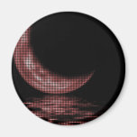 Reflection Crescent Moon On Lake Red Magnets