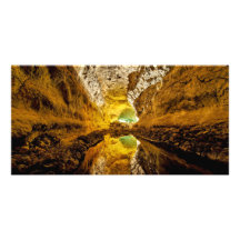 Reflection on Water Cueva de los Verdes Spain Personalized Photo Card