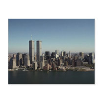 Reflection Postcard WTC Twin Towers Clear Day NYC