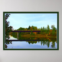 Reflections of a Railroad bridge, Sandpoint, Idaho Poster
