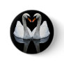 Reflections of Love, Heart Shape, White Swans Pin