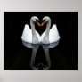 Reflections of Love, Heart Shape, White Swans Print