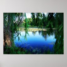 Reflections on a lake print