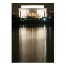 Réflexion de nuit du Lincoln Memorial Carte Postale