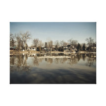 Réflexion sur la rivière toile tendue sur châssis