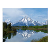 Réflexions de montagne de Teton Carte Postale