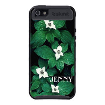 Refreshed | Green Leaves White Flowers Raindrops iPhone 5 Cases