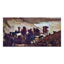 Refugees By Daumier Honoré Photo Greeting Card