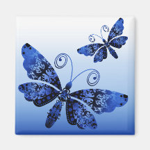 "Regal Butterfly" (cobalt) by Cheryl Daniels Fridge Magnet