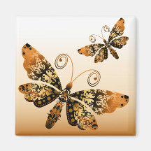 "Regal Butterfly" (gold) by Cheryl Daniels Refrigerator Magnet