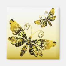 "Regal Butterfly" (yellow) by Cheryl Daniels Magnet