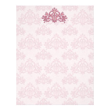 Regal Dusty Pink Damask Personalized Letterhead