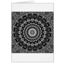 Regalia Black and White Kaleidoscope Greeting Card