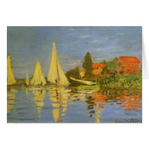 Regatta at Argenteuil, Monet Vintage Impressionism Greeting Cards
