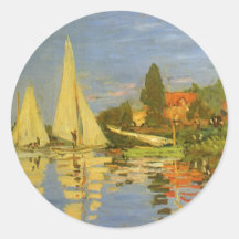 Regatta at Argenteuil, Monet Vintage Impressionism Sticker