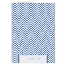 Regatta Blue Chevron Print Thank You Card