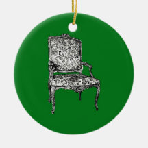 Regency chair in green ornament