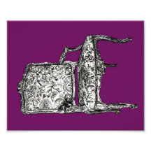 Regency chair in purple photo print