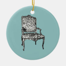 Regency chair in turquoise christmas ornament