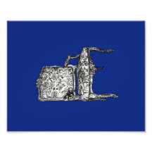 Regency chairs in dark blue photographic print