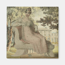 Regency Lady on a Bench Koelkast Magneet