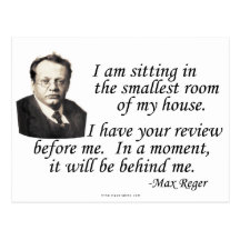 Reger on Critics Post Card