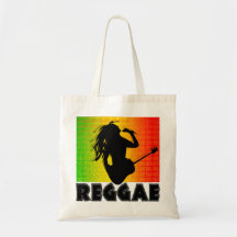 Reggae Music Rasta Rastaman Guitar Budget Tote Bag