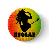 Reggae Music Rastaman Guitar Rasta Round Buttons