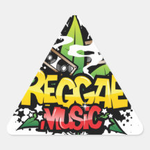 Reggae Music Triangle Stickers