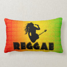 Reggae Rasta Rastafarian MoJo Square Lumbar Pillow