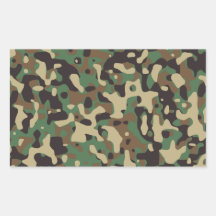 Région boisée Camo Autocollants En Rectangle