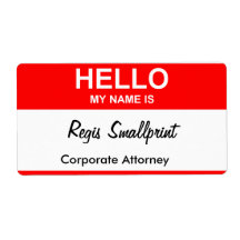 Regis Smallprint Shipping Label