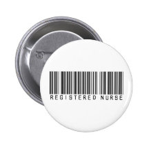 Registered Nurse Bar Code Pinback Button