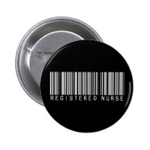 Registered Nurse Bar Code Pinback Buttons