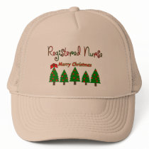 Registered Nurse MERRY CHRISTMAS TREES Trucker Hats