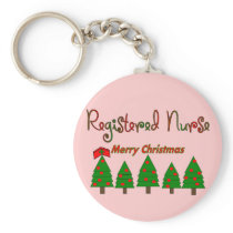 Registered Nurse MERRY CHRISTMAS TREES Keychain