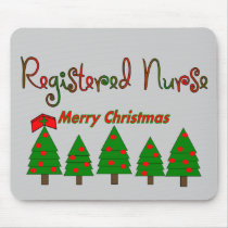 Registered Nurse MERRY CHRISTMAS TREES Mouse Mat