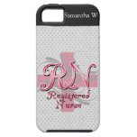 Registered Nurse, Pink Cross Swirls iPhone 5 Covers