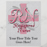 Registered Nurse, Pink Cross Swirls Full Color Flyer