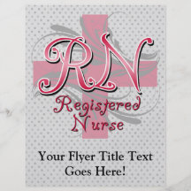 Registered Nurse, Pink Cross Swirls Full Color Flyer