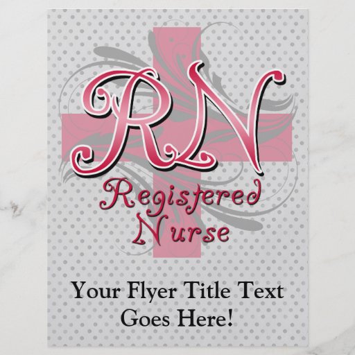 Registered Nurse, Pink Cross Swirls Full Color Flyer